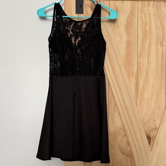 New without tags. Elegant Black Lace Mini Dress - Picture 2 of 4